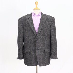 Tasso Elba 48R Gray Blazer Sport Coat Jacket 2-Button Check Y071